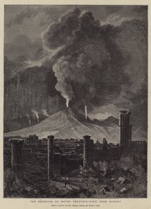 维苏威火山的爆发，从庞贝城的视图 作者 悉尼先验厅