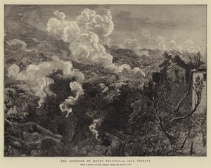 熔岩洪流的维苏威火山喷发