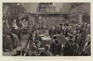 市长在首席大法官的法庭上宣誓 作者 Sydney Prior Hall