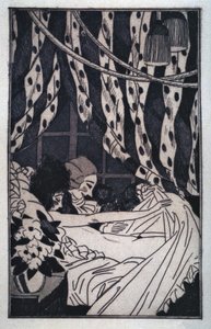 情色：贾科莫-卡萨诺瓦（Giacomo Casanova，1725-1798 年）掀开床单欣赏他的裸体情妇，20 世纪初（蚀刻版画）