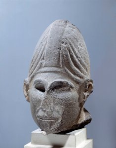 东方古物：叙利亚神的头颅。 约公元前 2500 年。 来自叙利亚贾布尔。 巴黎，卢浮宫博物馆