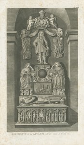 Patshull教堂的内部-阿斯特利的坟墓：雕刻，[c 1799]（印刷）