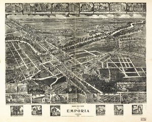 弗吉尼亚州恩波利亚鸟瞰图，1907 年。 作者 福勒