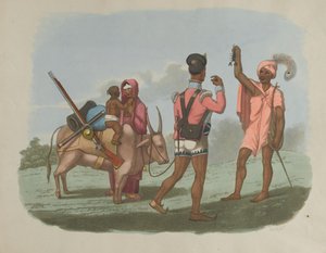 孟加拉的Sepoy和他的家人与Byraggee种姓之一会面，大约在1799年 作者 梅德兰