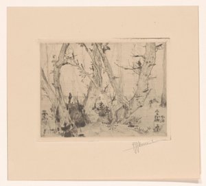 森林景观 作者 T.Sterrenburg（艺术家签名）