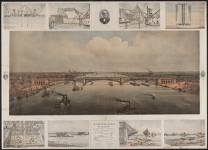 圣路易斯的桥，约1874年（色版画）。 作者 韦尔克