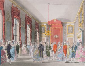约翰·布拉克（fl.1791-1819）雕刻的圣詹姆斯客厅，由阿克曼（Ackermann）的“艺术资料库”（Repository of Arts）出版