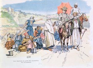 1892年耶路撒冷城墙外的麻风病人 作者 海恩