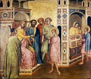 St. Eligius before King Clothar, c.1365 (tempera on wood) 作者 塔迪奥·加迪（Taddeo Gaddi）
