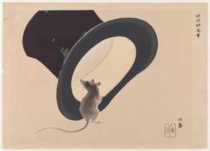 鼠标和帽子（彩色木版画）