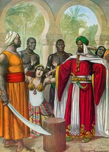 Ibn-Timnah威胁要在他的妻子Meimuna的怀抱中切除静脉 作者 坦克雷迪·斯卡佩利