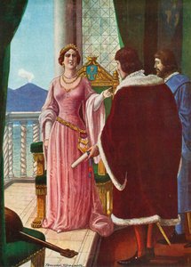 那不勒斯的女王Giovanna II无法通过Alfonso d&39;Aragona 作者 坦克雷迪·斯卡佩利
