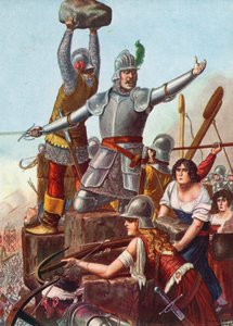 在威尼斯人Francesco Barbaro的领导下的Brescians 作者 坦克雷迪·斯卡佩利