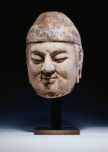 唐朝或更早的一位官员的大理石头像，约618-907年 作者 唐代中文学校