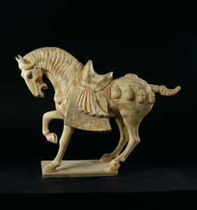 马，中国人，唐朝，c.618-906 AD（陶器）