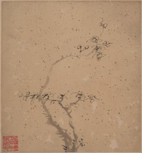 开花的梅花，日期为1840年。 作者 唐逸芬