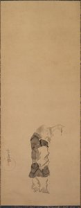 Kenshu，和尚与虾，约1600-1640。 作者 田原谷宗达