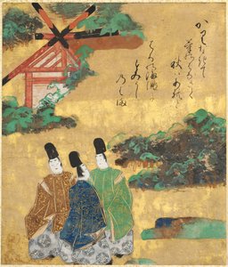 伊势物语》中的住吉海滩，1600-1640年。