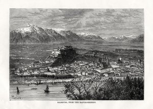 萨尔斯堡（Salsburg），来自奥地利的卡普齐纳贝格（Kapuzinerberg），十九世纪