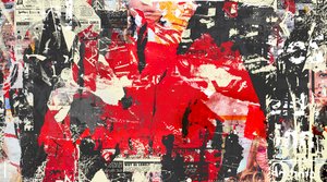 抽象 III》，2016 年（布面拼贴画）