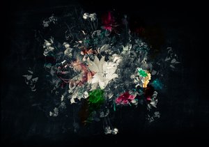 花束 XI》，2018 年（布面混合媒介）