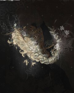 领花，2017（画布拼贴） 作者 泰斯·阿尔伯斯