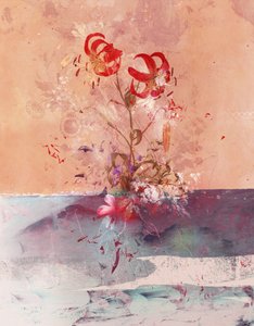 花卉 II》，2020 年（混合媒介画布）
