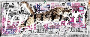 前进，2014（布面拼贴） 作者 泰斯·阿尔伯斯