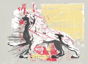 英雄狮子，2014（布面拼贴） 作者 泰斯·阿尔伯斯