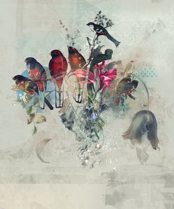 线上》，2019 年（布面混合媒介） 作者 泰斯·阿尔伯斯