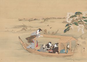 1800年代乘船前往吉原。