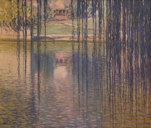 湖边的柳树，1915年。 作者 特奥多罗·沃尔夫·法拉利