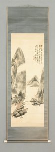 风景，约 1860 年（绢本水墨和彩色） 作者 富冈铁斋