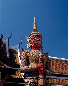 保持门的恶魔的细节 作者 泰国学校