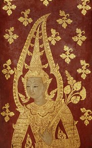Rattanakosin风格门板与神像，1860年（漆木） 作者 泰国学校