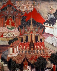 佛陀生活的场景，19世纪中叶（壁画） 作者 泰国学校
