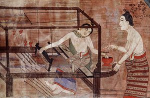 女织（壁画） 作者 泰国学校
