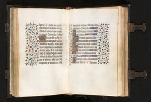 巴黎小时书的使用：Fol.105v，首字母D与装饰边框，约1420年。