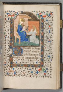 巴黎小时书的使用：Fol.198r, Madonna and Child with Angel, c. 1420.