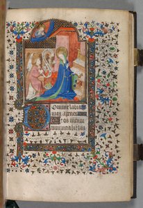 巴黎小时书的使用：Fol.37r, Annunciation, c. 1420.