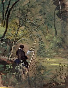 赫斯特科姆森林，萨默塞特 1834（水彩和水粉画） 作者 约翰·伊格尔斯牧师