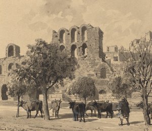 希罗德斯-阿提库斯的剧院，1890年。 作者 角破碎机的柱塞