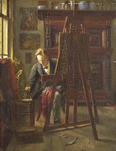 艺术家 George Jan Hendrik Poggenbeek 在他的工作室里 作者 西奥·汉拉斯
