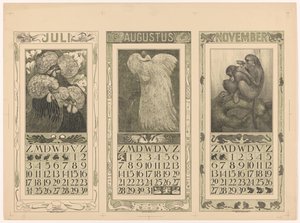 1910 年 7 月、8 月和 11 月日历 作者 西奥·范·霍特玛