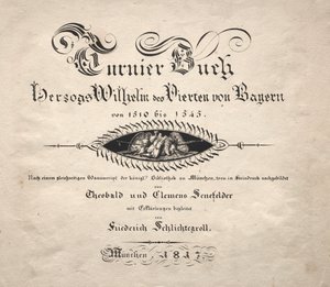 关于锦标赛的书：标题页，1817年。 作者 西奥博尔德·塞内费尔德