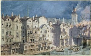 1621年在Pont aux Meuniers开火（笔墨和纸上的卫生间） 作者 西奥多·约瑟夫·休伯特·霍夫鲍尔