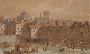 Grand Chatelet和Pont aux Meuniers（纸笔，墨水和纸张） 作者 西奥多·约瑟夫·休伯特·霍夫鲍尔