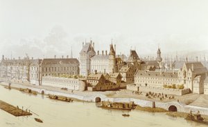 1822年路易十三统治时期的卢浮宫和小波旁酒店于1885年