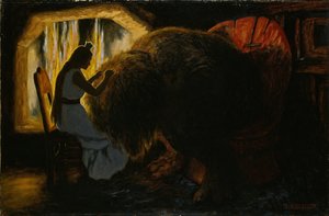 公主从巨魔手中摘虱 作者 Theodor Kittelsen