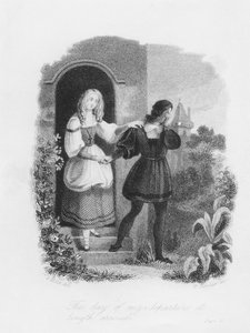 我离开的那一天到达，玛丽雪莱（1797-1851）的&39;弗兰肯斯坦&39;的正面作品由威廉·谢瓦利埃（1804-66）镌刻